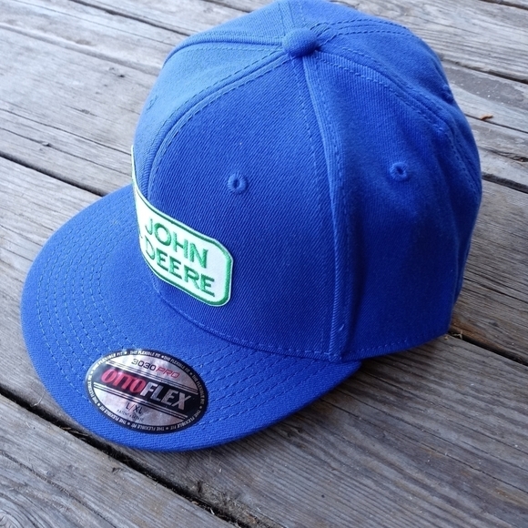 John Deere Mens Embroidered Shield Flatbill Blue T - Picture 3 of 8